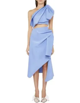 Acler Fincher Top and Midi Skirt Set Empire Blue Size 8 for rent on The Volte - image 1