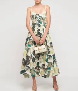 Alemais Siena Bandeau Midi Dress in Green Size 6  for rent on The Volte - image 1