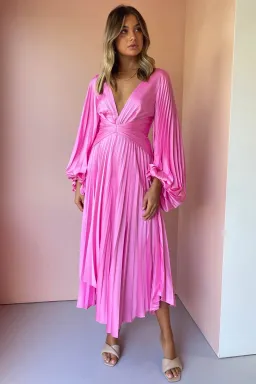 Acler Palms Midi Dress in Confetti Pink Size 8 for rent on The Volte - image 1