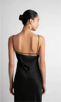 Camilla and Marc Miranda Square Neck Satin Maxi Dress Black Size 6 for rent on The Volte - image 3