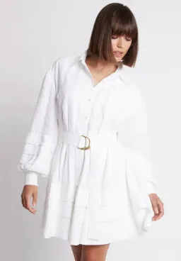 Aje Recurrence Belted Smock Dress White Size 10 / M for rent on The Volte - image 2