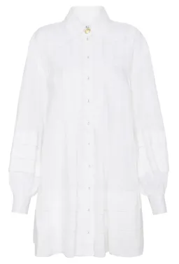 Aje Recurrence Belted Smock Dress White Size 10 / M for rent on The Volte - image 6