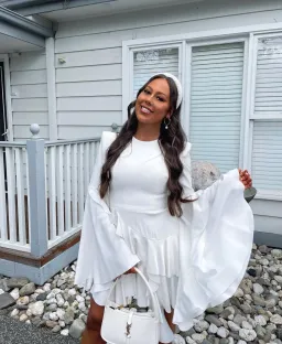 Alex Perry Ridgley Dress White Size 10 for rent on The Volte - image 3