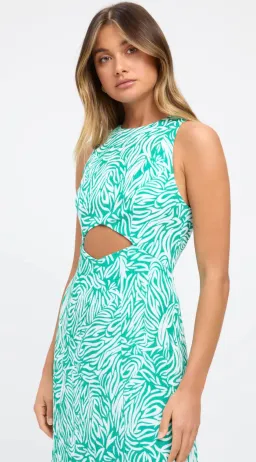 Kookai Zenni Green cut-out dress Size 8  for rent on The Volte - image 1