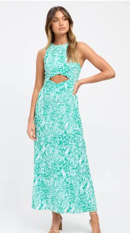 Kookai Zenni Green cut-out dress Size 8  for rent on The Volte - image 2