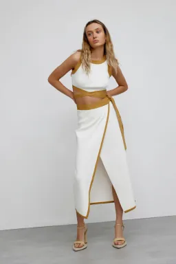 Significant Other Anna Skirt & Top Set Cream with Almond Bind Size 10 for rent on The Volte - image 1