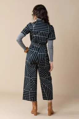 Frock Me Out Monochrome Freestyler Jumpsuit Lines Print Size 16 for rent on The Volte - image 3