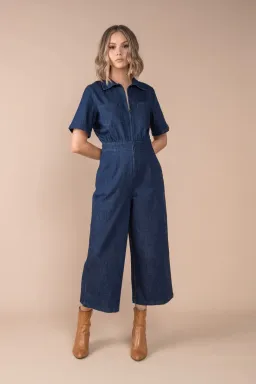 Frock Me Out Denim Freestyler Jumpsuit Dark Indigo Size 18 for rent on The Volte - image 1