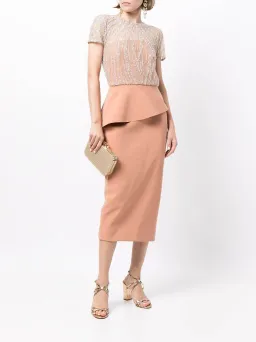 Rachel Gilbert Cole Midi Dress Terracotta Nude Size 14 for rent on The Volte - image 2