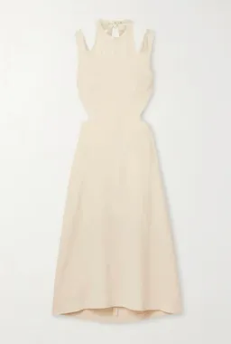 Dion Lee Tie Back Cut Out Crepe Midi Dress Cream Size M/Au 10 for rent on The Volte - image 3