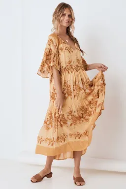 Spell & The Gypsy Coco Lei Mumu Dress Caramel Size S for rent on The Volte - image 2