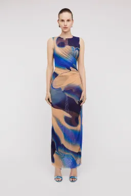 Scanlan Theodore Italian Watercolour Print Dress Blue Size 10 / M for rent on The Volte - image 1