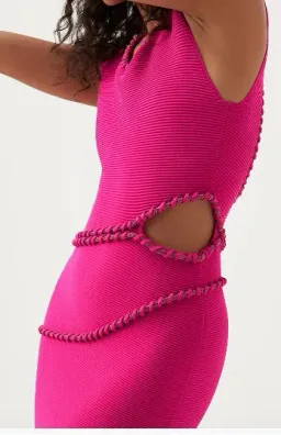 Aje Undulating Cut Out Mini Dress Pink Size 8 / S for rent on The Volte - image 4