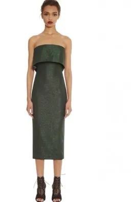 AQAQ Ripple Midi Dress Green Size 12  for rent on The Volte - image 3