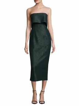 AQAQ Ripple Midi Dress Green Size 12  for rent on The Volte - image 1