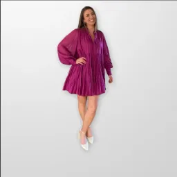 Aje Romance Smock Mini Dress Fuchsia Size 14 / XL for rent on The Volte - image 4