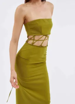 Christopher Esber Strapless Infinity Looptie Dress Green Size 6 for rent on The Volte - image 2