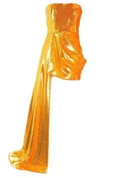 Alex Perry Blaine Sequins Dress Orange Size 4 for rent on The Volte - image 3
