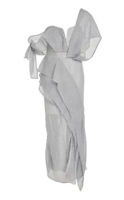 Acler Leonie Asymmetrical Dress Glacier Size 8 for rent on The Volte - image 1