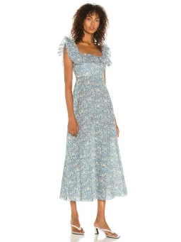 Zimmermann Carnaby Ruffle Floral Midi Dress Blue Floral Size 3 / AU 14 for rent on The Volte - image 3