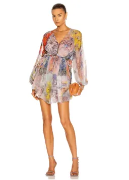 Zimmermann Luminous Tie Side Mini Dress Print Size 12  for rent on The Volte - image 1