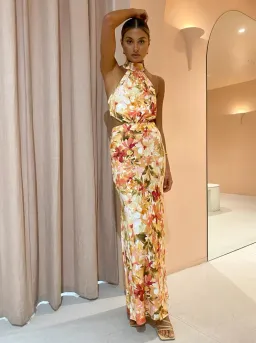 Significant Other Lapis Midi Dress Watercolour Floral Size 10  for rent on The Volte - image 1