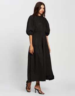 Aere Organic Cotton Poplin Midi Dress Black Size 8 for rent on The Volte - image 2