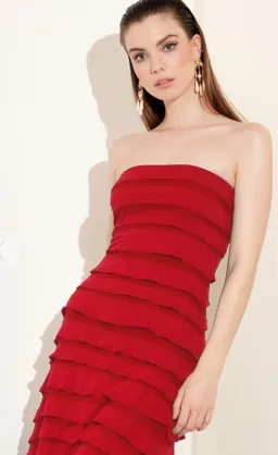 Sacha Drake Maddison Strapless Dress Red Size 14 for rent on The Volte - image 3
