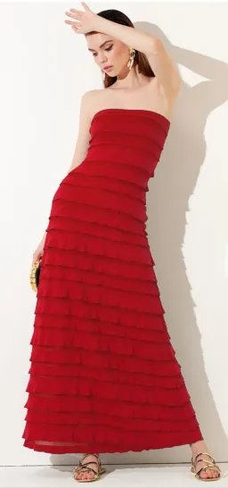 Sacha Drake Maddison Strapless Dress Red Size 14 for rent on The Volte - image 4