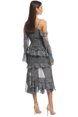 Asilio Animal Print Ruffle Dress Print Size 6 for rent on The Volte - image 2