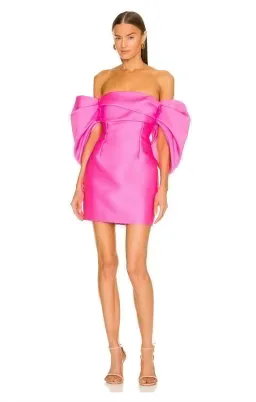 Solace London The Elina Mini Dress in Pink Size 6  for rent on The Volte - image 1