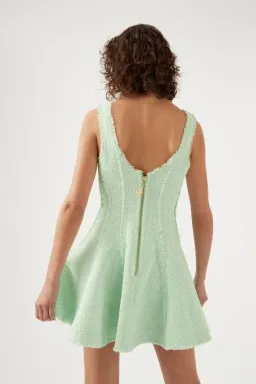 Aje Anais Boucle Mini Dress in Peppermint Green Size 8 / S for rent on The Volte - image 3