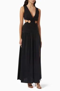 Bec & Bridge Evoke V Crepe Maxi Dress Black Size 8 for rent on The Volte - image 2