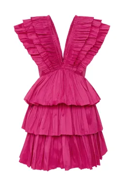 Aje Rhythmic Frilled Dress Pink Size 6 for rent on The Volte - image 4
