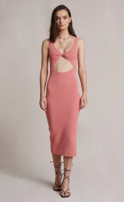 Bec & Bridge Oasis Twist Midi Dress Salmon Size AU 12    for rent on The Volte - image 1