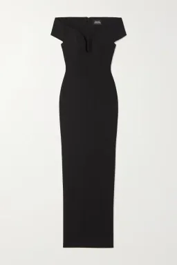 Solace London Marlowe Off-the-shoulder Crepe Gown Black Size 8  for rent on The Volte - image 4