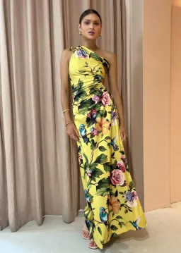 Sonya Moda Nour Royal Botanica Maxi Dress Yellow Floral Size 6 for rent on The Volte - image 1