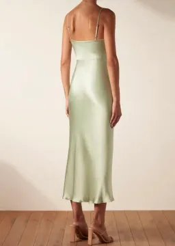 Shona Joy Felicity Lace Up Midi Dress Thyme Green Size 10 / M for rent on The Volte - image 2