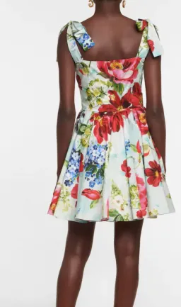 Dolce & Gabbana Cotton Poplin Mini Dress Floral Size 12 for rent on The Volte - image 3