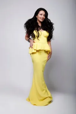 Sheike Peplum Gown Yellow Size 8 for rent on The Volte - image 1
