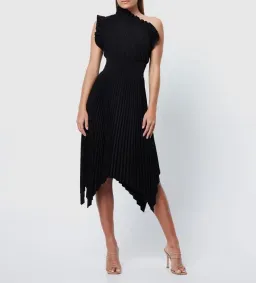 Mossman The Lady Like Midi Dress Black Size 14 for rent on The Volte - image 1