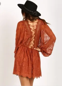 Zimmermann Alchemy Twine Embroidery Dress Copper Size 0 / Au 8 for rent on The Volte - image 2