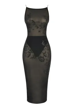 House of CB Amirah Mesh Crystal Embellished Midi Dress Black Size XS / Au 6 for rent on The Volte - image 5