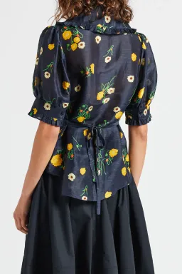 Lee Mathews Ketty Blouse in Navy Floral Size 1/Au 8 for rent on The Volte - image 5