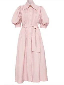 Aje Madeleine Belted Midi Dress Dusty Pink Size 16 for rent on The Volte - image 3