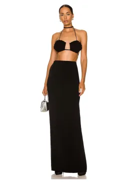 Monot Seashell Bra Top & High Low Maxi Skirt Set Black Size 6 for rent on The Volte - image 1