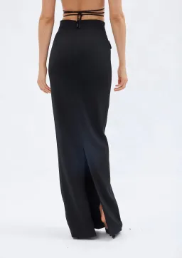 Monot Seashell Bra Top & High Low Maxi Skirt Set Black Size 6 for rent on The Volte - image 5