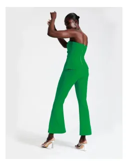 Wayne Cooper Flare Pants and Strapless Bodie Set in Green Bee Size 10 for rent on The Volte - image 2