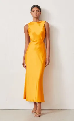 Bec & Bridge Seraphine Cut out Midi Dress Tangerine Size 8  for rent on The Volte - image 1