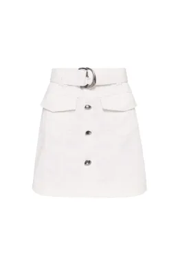 AJE Arlow Denim Mini Skirt  White Size 8 for rent on The Volte - image 2